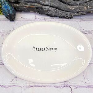 Rae Dunn FRIENDSGIVING 8" Oval Ceramic Appetizer Plate